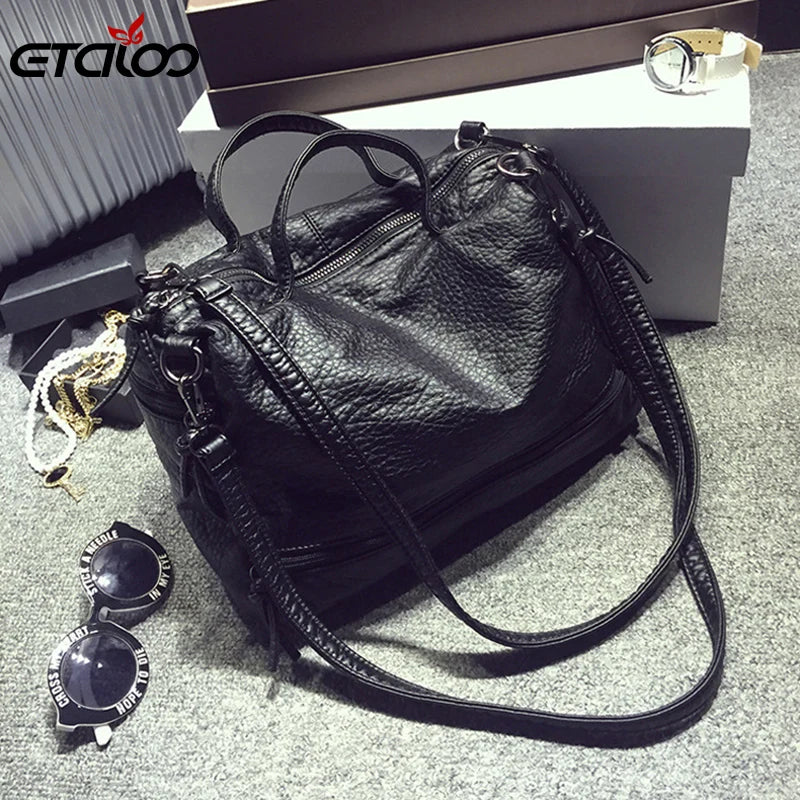 Waterproof Pu Leather Crossbody Bag Vintage Women Messenger Bag