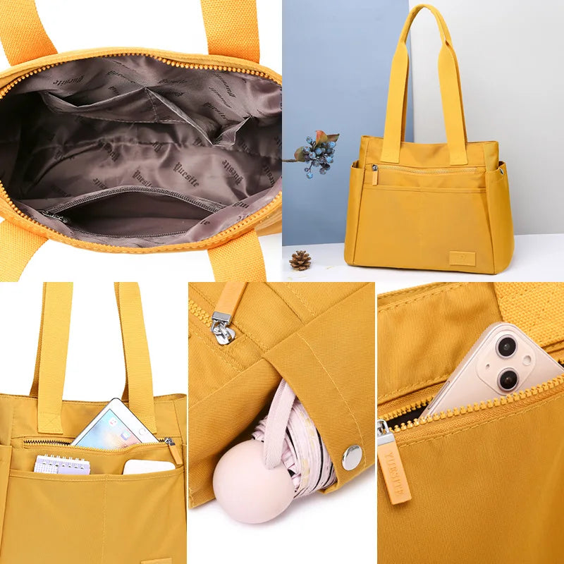 Waterproof Nylon Handbag Tote Mummy Bag Large Capacity