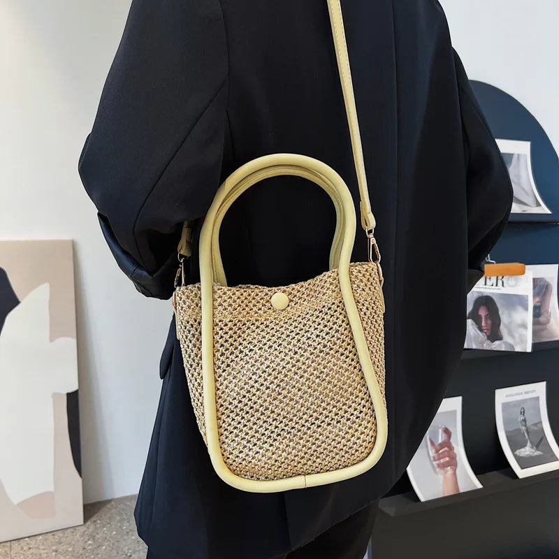 Bohemian Shoulder Bag Summer Straw Handbag for Women Beach Travel Crossbody