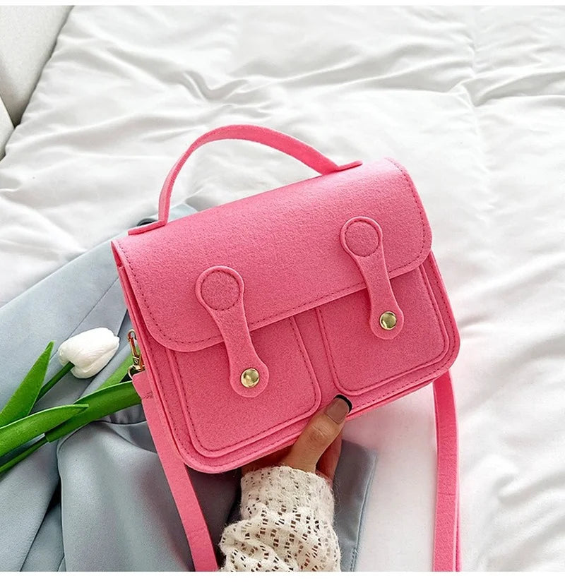 Pink Western Style Casual Handbag for Girls