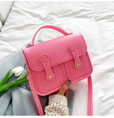 Pink Western Style Casual Handbag for Girls