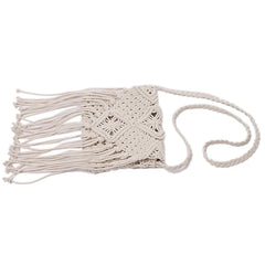 Hollow Out Woven Tassel Bag Straw Shoulder Ladies Handbag