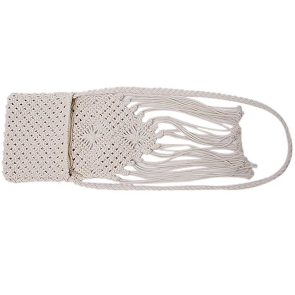 Hollow Out Woven Tassel Bag Straw Shoulder Ladies Handbag