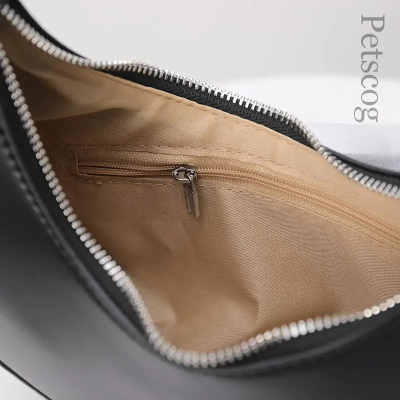 Women's PU Leather Half Moon Shoulder Bag