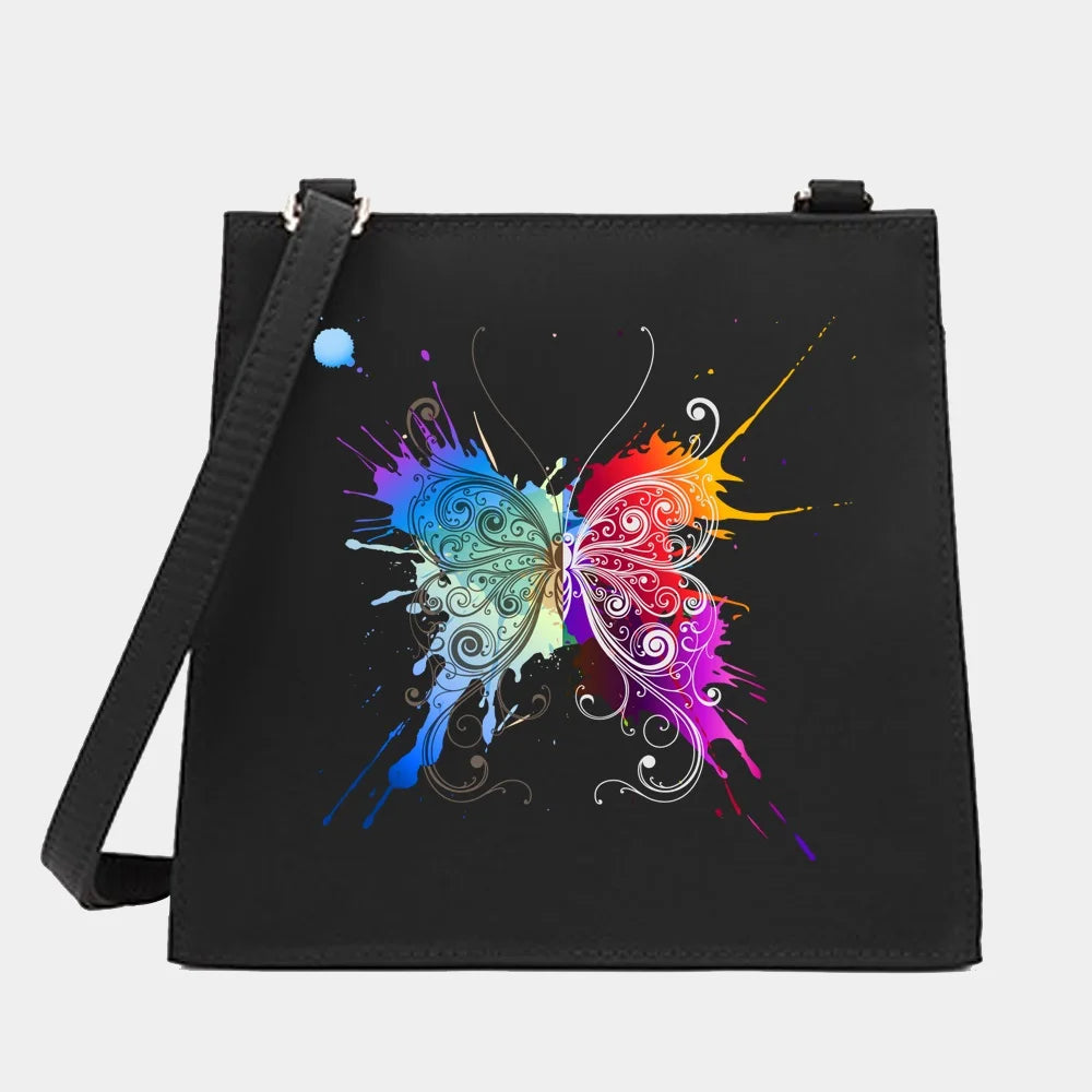 Wild Women Shoulder Messenger Small Square Bags Butterfly Series Pattern