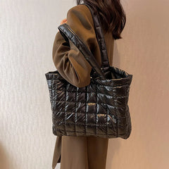 Soft Winter Down Cotton Shoulder Bag for Ladies