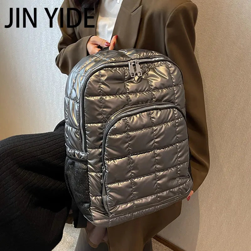Winter Warm Space Down Women Backpack Ultralight Schoolbags For Teenage Girls