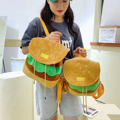 Canvas Mini Small Backpack Badge Girl Backpack