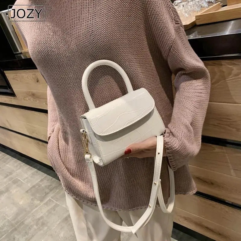 Stone Pattern Leather Crossbody Mini Flap Bag Small Shoulder Bag