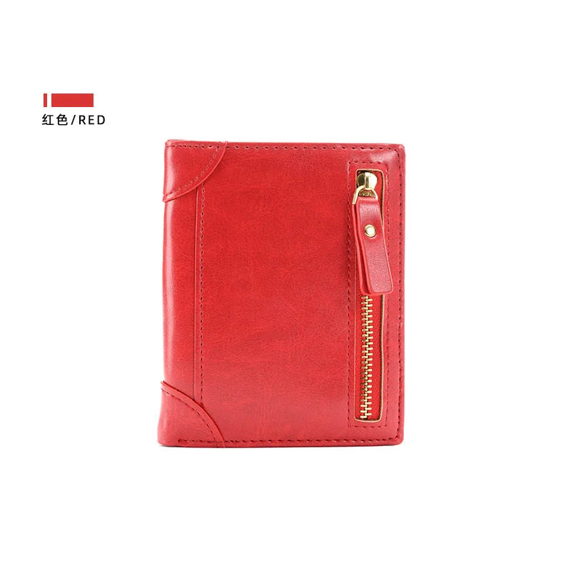 Woman Short Wallet Student Coin Wallet Two Fold Zipper Wallet