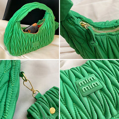 Embroidered Crescent Satchel Bag for Women