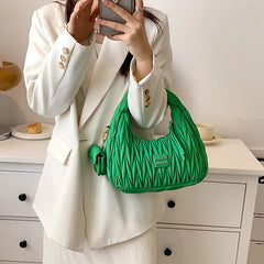 Embroidered Crescent Satchel Bag for Women