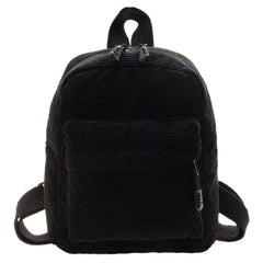 Corduroy Women Backpack Solid Travel Bag for College Student