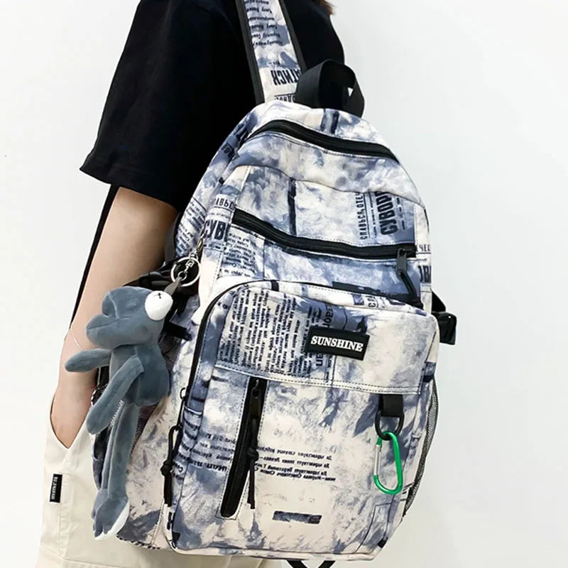 College School Backpack for Teenage Girls Laptop Mochila Large Capacity Travel R