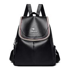 Women Leather Backpack School Bags Large Capacity Travel Mochila