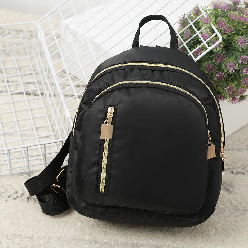 Women Mini Soft Multifunctional Backpack Nylon Female Travel Rucksack