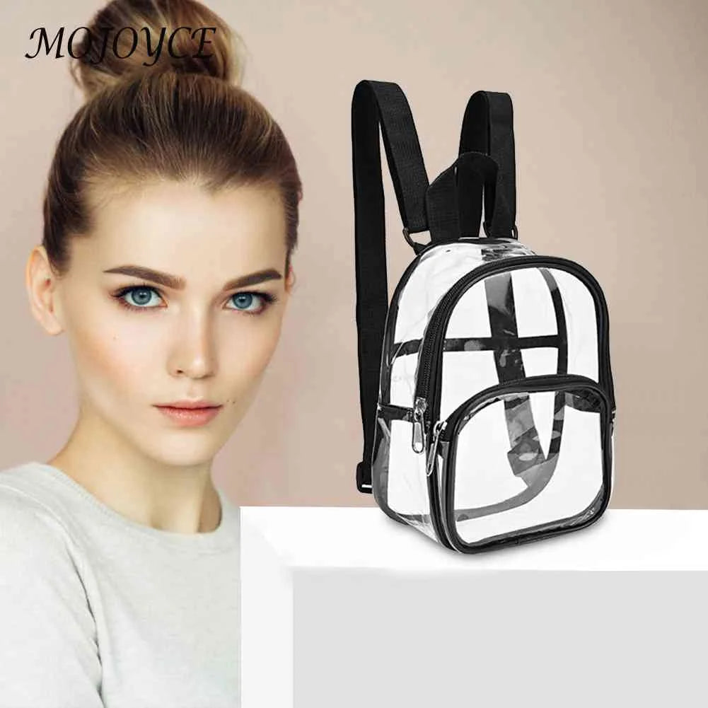 Transparent Contrast Backpack for Daily Travel