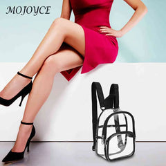 Transparent Contrast Backpack for Daily Travel