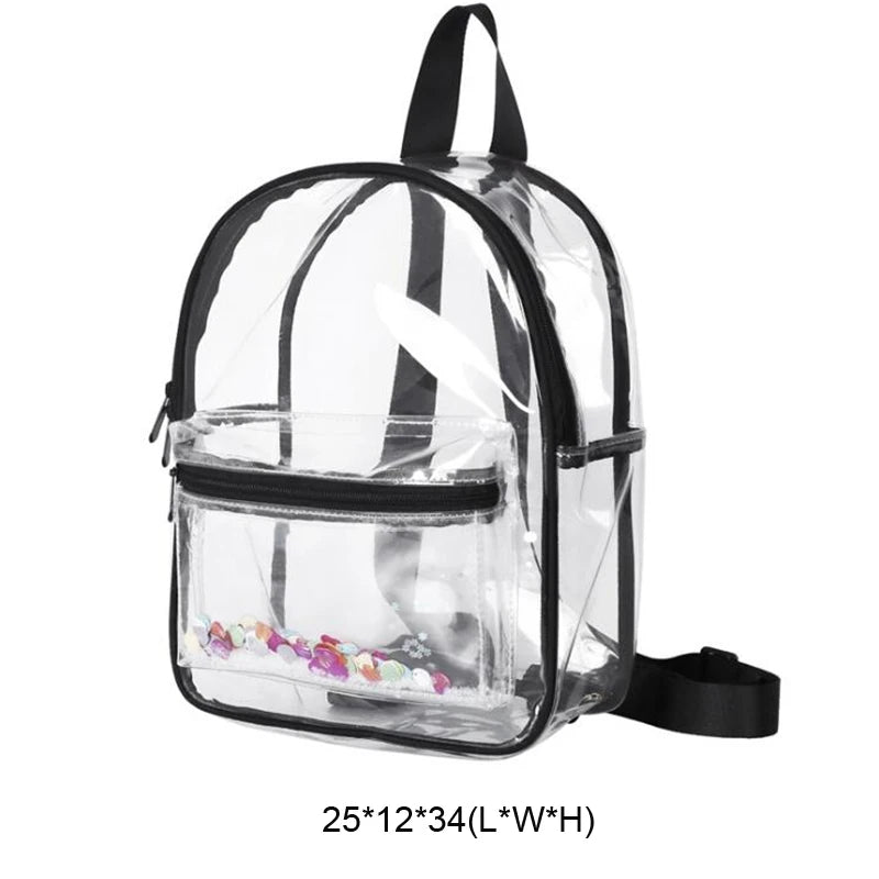 Transparent PVC Backpacks Waterproof Student Travel School Bag