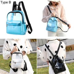 Transparent PVC Backpacks Waterproof Student Travel School Bag