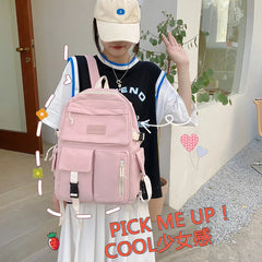 Women Backpack Nylon Waterproof Anti-theft School Bag For Girls