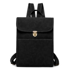 Vintage Leather Backpack for Girls Large Capacity Schoolbag Shoulder Bag