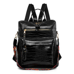 Stone Pattern Leather Women Backpack School Bags for Girls