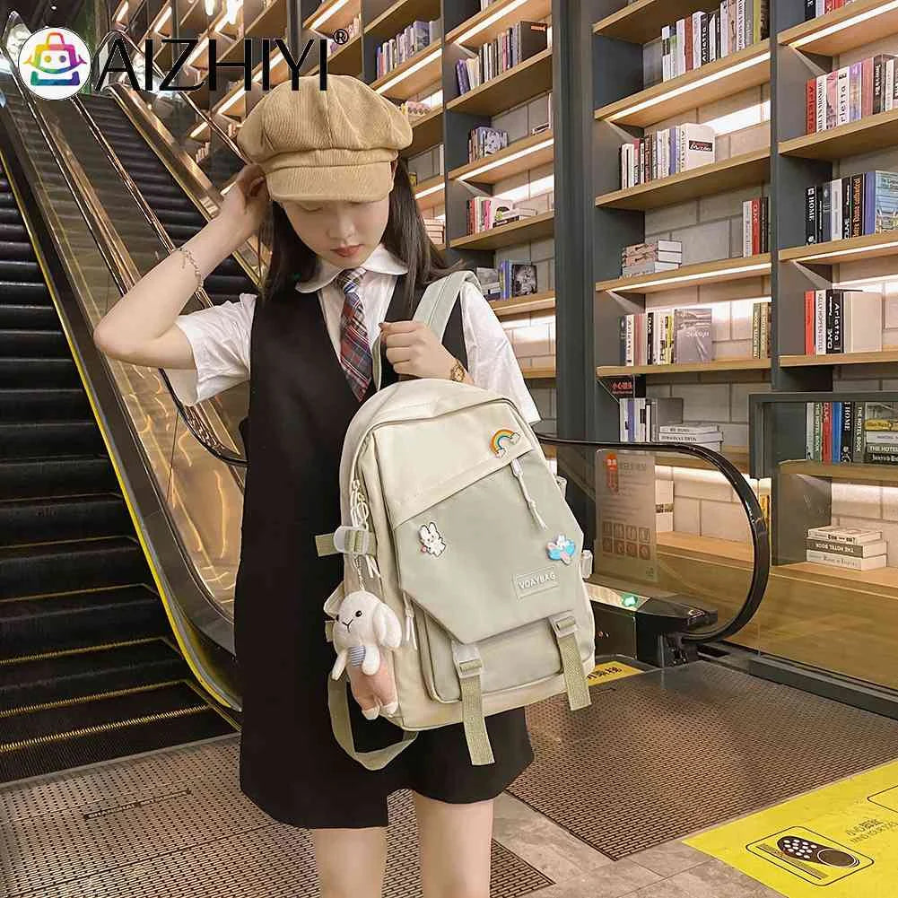 Women Backpacks Hit Nylon Shoulder Backpack Pockets School