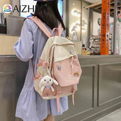 Women Backpacks Hit Nylon Shoulder Backpack Pockets School