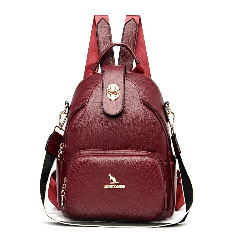 Women Backpacks Soft Leather Travel Shoulder Bags High Quality