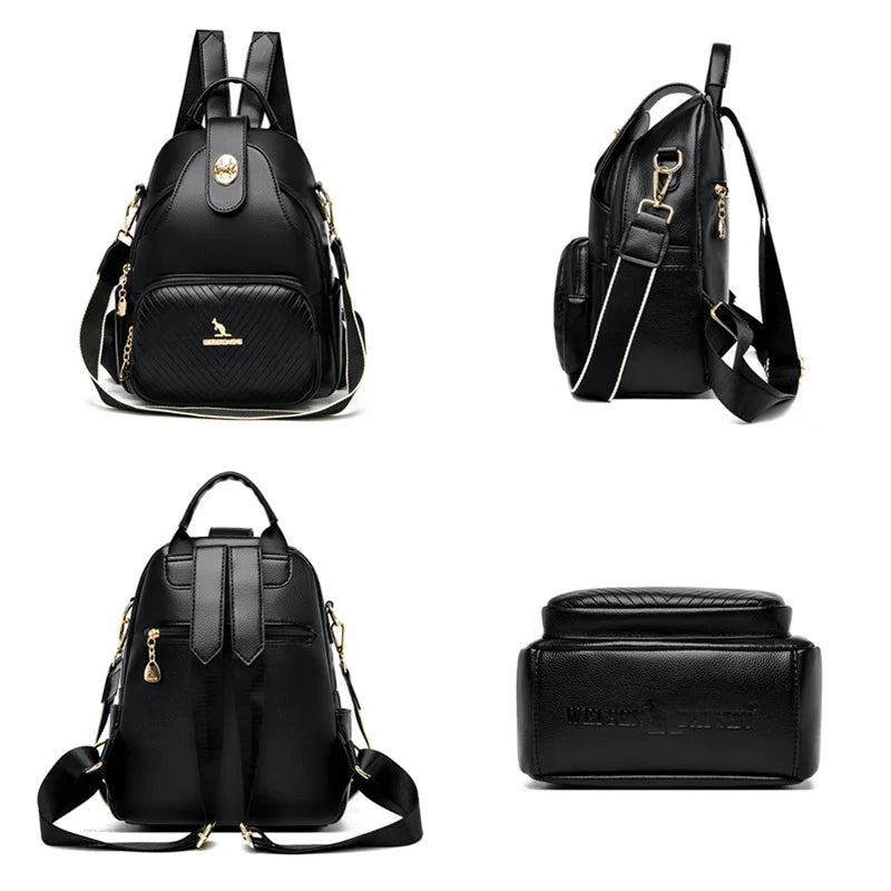 Women Backpacks Soft Leather Travel Shoulder Bags High Quality