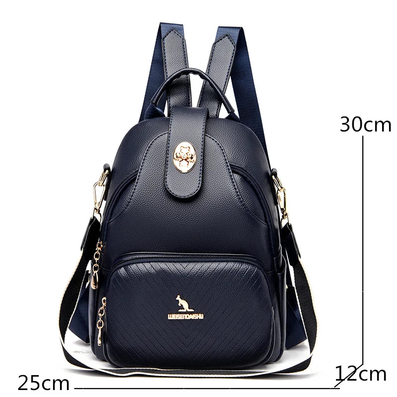 Women Backpacks Soft Leather Travel Shoulder Bags High Quality