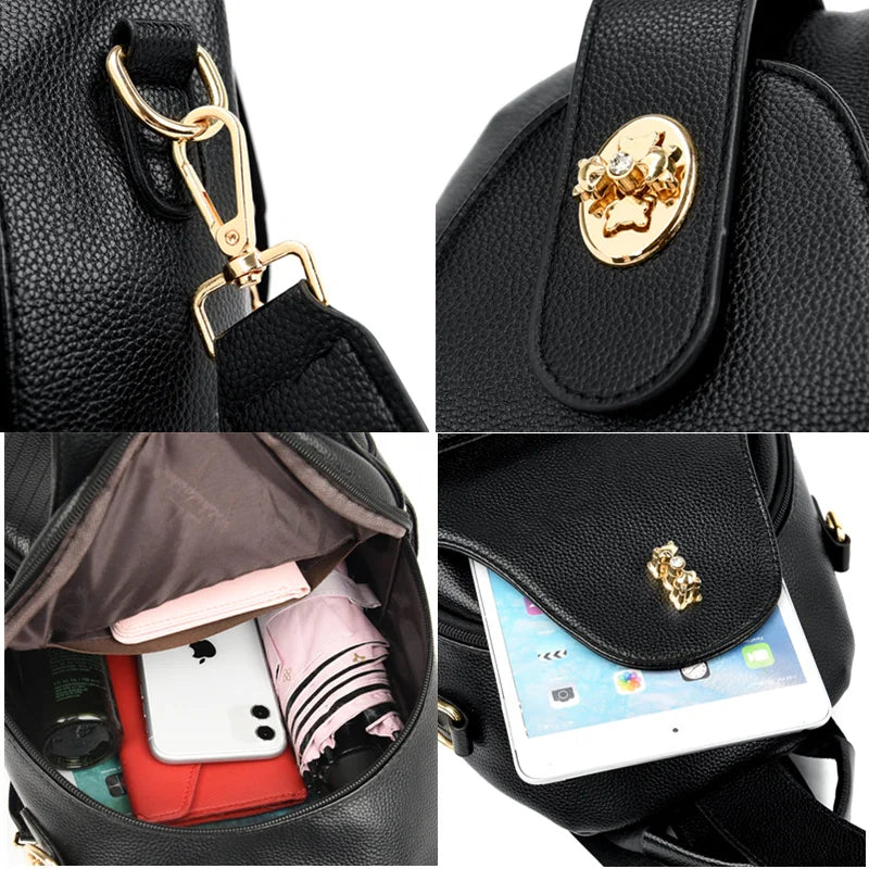 Women Backpacks Soft Leather Travel Shoulder Bags High Quality