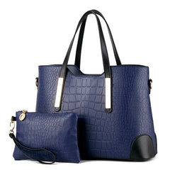 Vintage Crocodile Pattern Shoulder Handbag Purse Wallet Leather Handbags