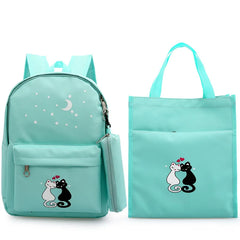 Cartoon Cat School Backpack for Girls