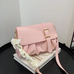 Women Belt Decorative Fold Bags Silk Scarf Shoulder Messenger Bag