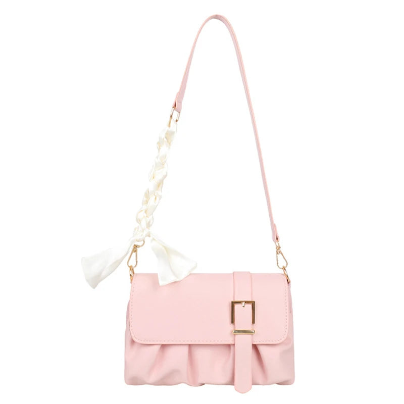 Women Belt Decorative Fold Bags Silk Scarf Shoulder Messenger Bag