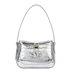 Women Bling Armpit Bags Glitter Stone Pattern Leather Handbags Crossbody Bag