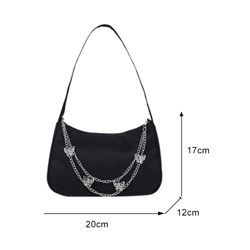 Women Butterfly Chain Shoulder Bags Pure Casual All-match