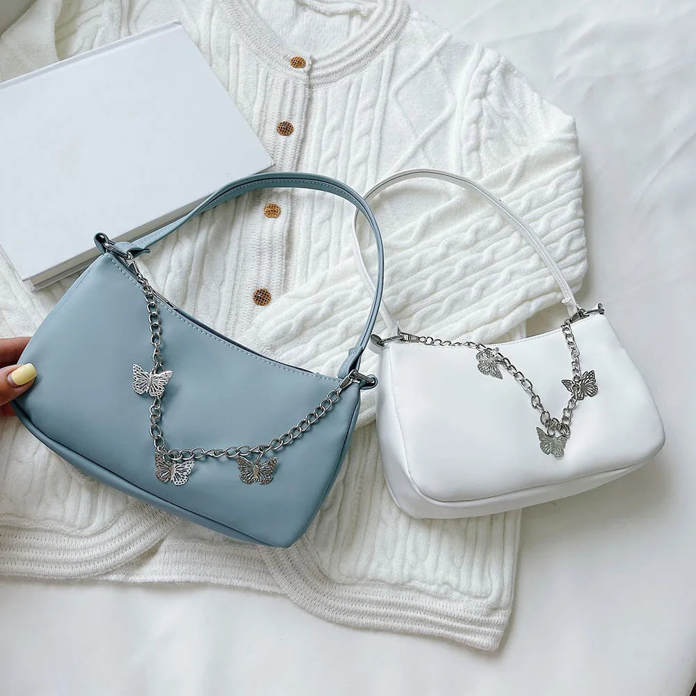 Women Butterfly Chain Shoulder Underarm Bags Casual Ladies Purse Handbags