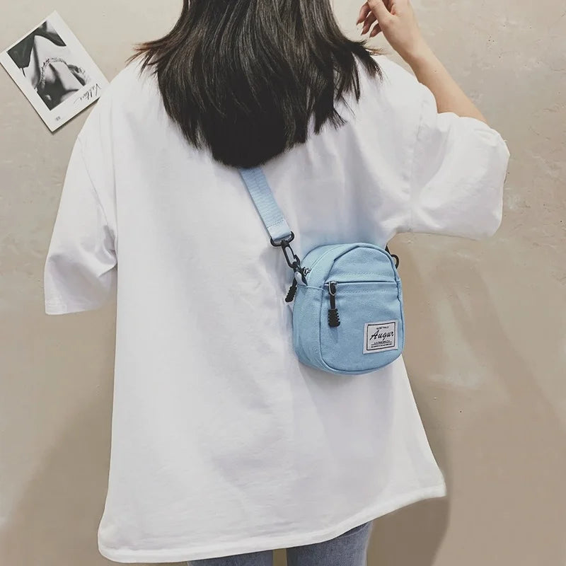 Women Canvas Patchwork Crossbody Shoulder Bag Travel Messenger Casual Handbag