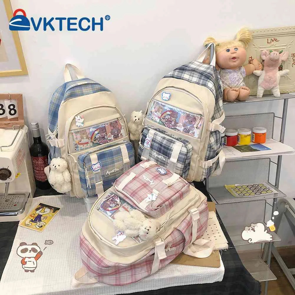 Women Canvas Transparent Backpack Schoolbag