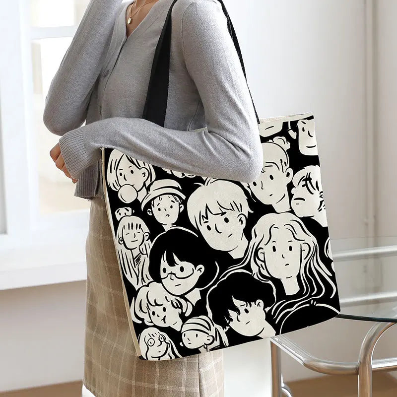 Women Canvas Eco Reusable Shopping Bags Foldable Large Handbags