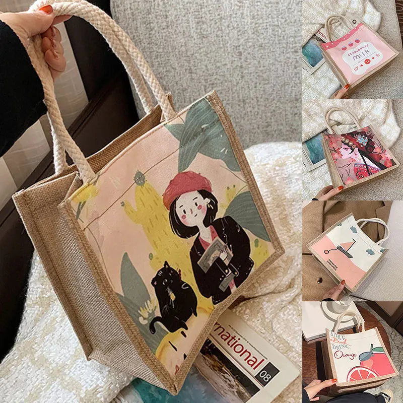 Small Canvas Shoulder Bag Eco Tote Casual Handbag