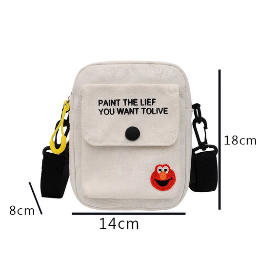 Women Canvas Shoulder Handbags Student Purse Small Messenger
