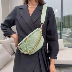 Women Chain Belt Bag Chest Bags Lady Crossbody Bag Waist Bag Mini Fanny Pack