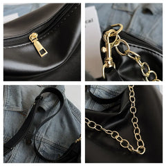 Women Chain Shoulder Bag PU Leather Crossbody Bags Solid Female Purse Bags
