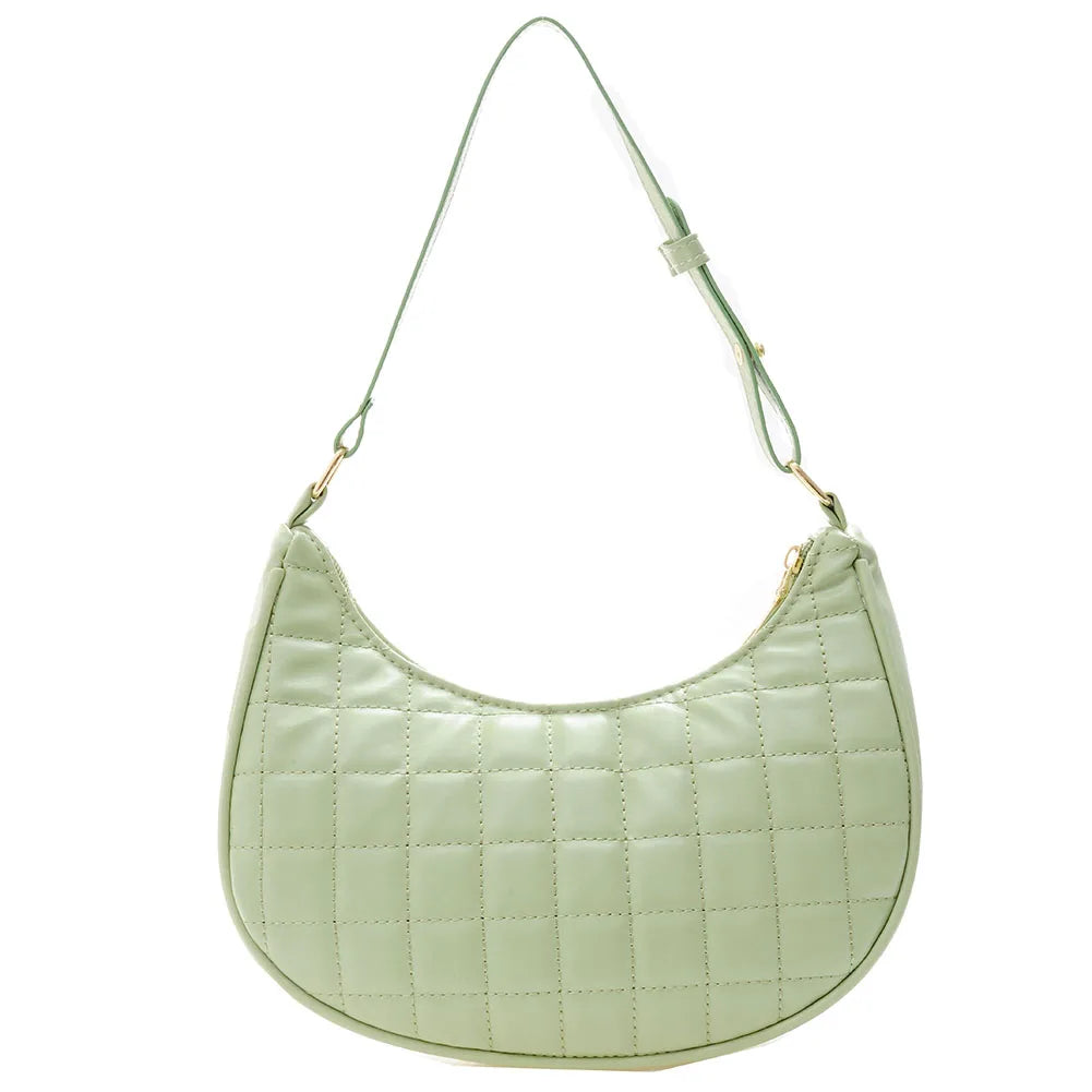 Women Checker Pattern Underarm Shoulder Bag Casual Ladies Small Hobos Handbags