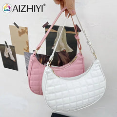 Women Checker Pattern Underarm Shoulder Bag Casual Ladies Small Hobos Handbags