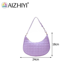 Women Checker Pattern Underarm Shoulder Bag Casual Ladies Small Hobos Handbags
